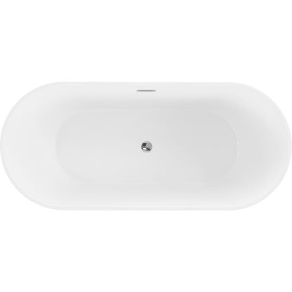 Mexen Flavia fritstående badekar 150 x 75 cm hvid med krom overløb, 1 stk.