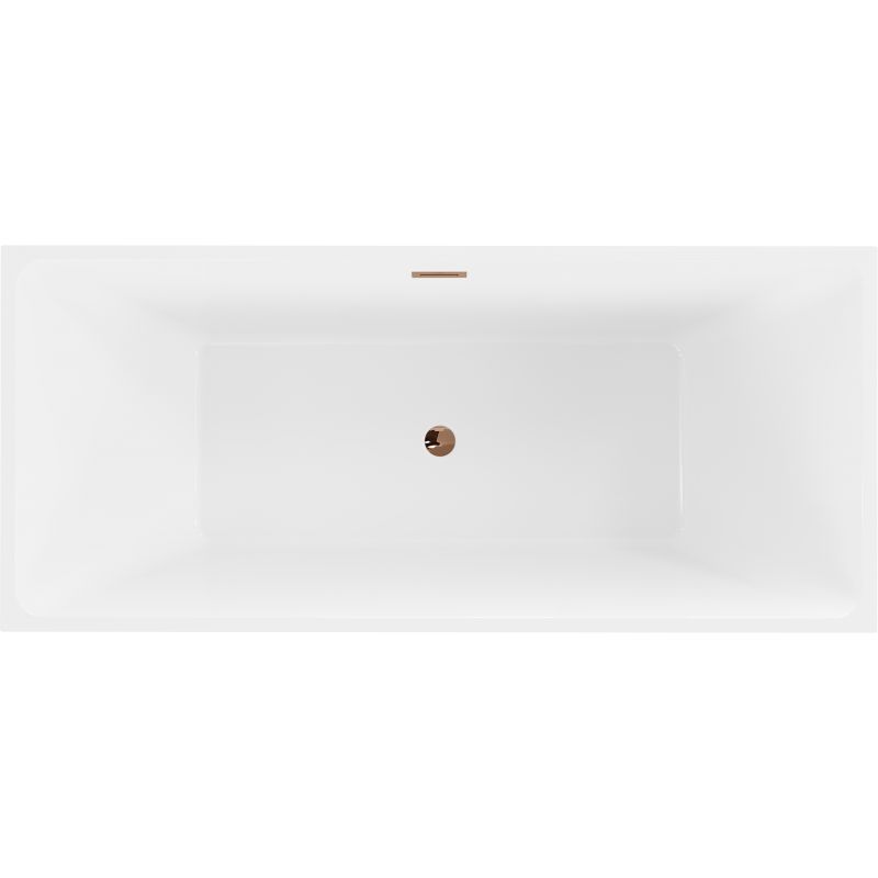 Fritstående badekar Mexen Lita 170 x 75 cm hvid/sort med overløb i rosaguldfinish, 1 stk.