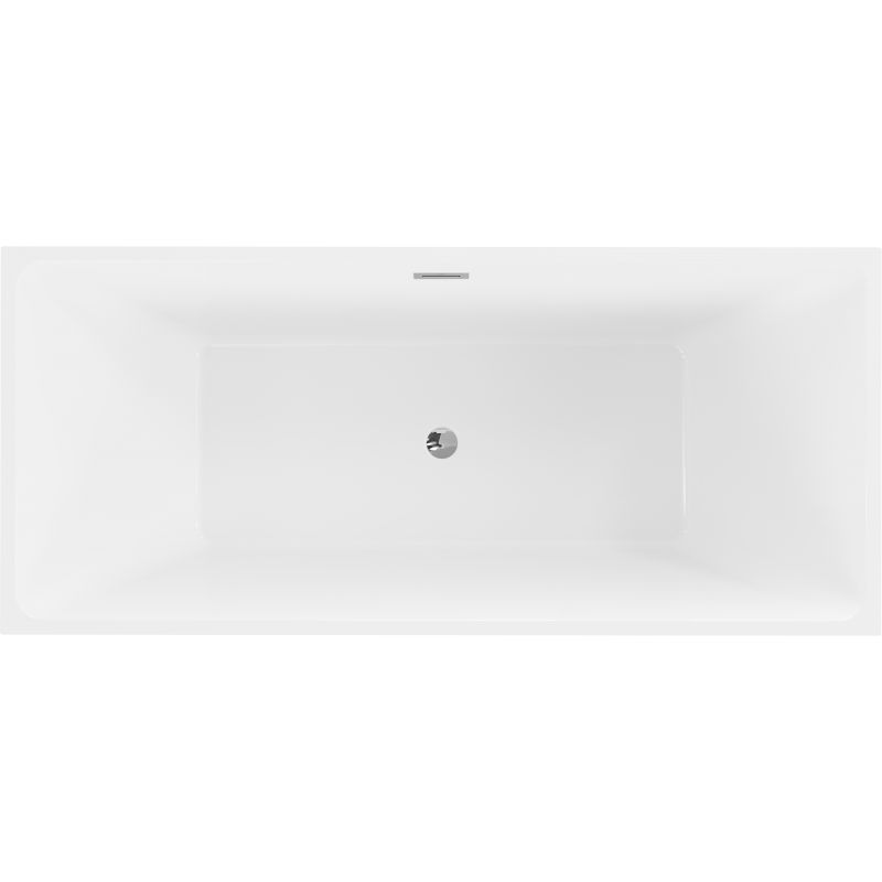 Fritstående badekar Mexen Lita 170 x 75 cm hvid med overløb i krom, 1 stk.