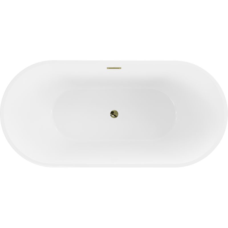 Mexen Luna fritstående badekar 150 x 75 cm hvid/sort med guldfarvet overløb, 1 stk.