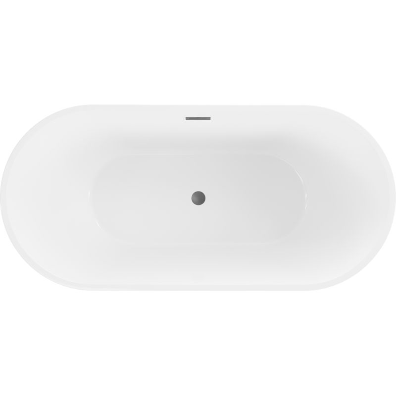 Mexen Luna fritstående badekar 180 x 80 cm hvid med overløb gun metal 1 stk.