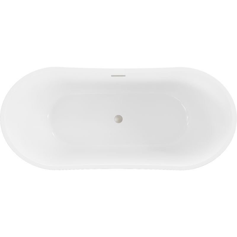 Fritstående badekar Mexen Montana 180 x 90 cm hvid/sort med overløb i børstet nikkel, 1 stk.