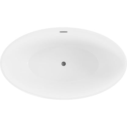 Fritstående badekar Mexen Nike 175 x 100 cm hvid/sort med overløb i gun metal, 1 stk.