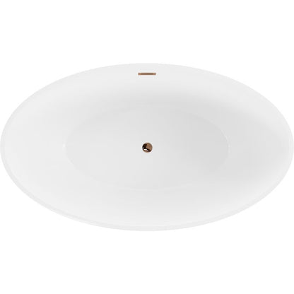 Fritstående badekar Mexen Nike 175 x 100 cm hvid/sort med overløb i rosa guld 1 stk.