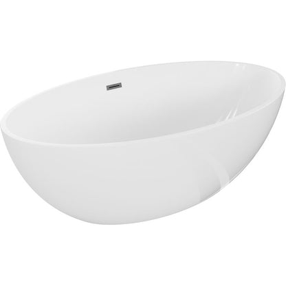 Fritstående badekar Mexen Nike 175 x 100 cm hvid med overløb gun gray børstet 1 stk.
