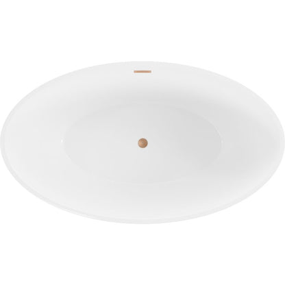 Fritstående badekar Mexen Nike 175 x 100 cm hvid med overløb i børstet kobber, 1 stk.