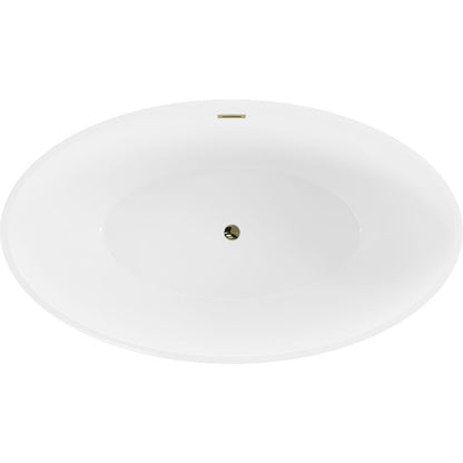 Fritstående badekar Mexen Nike 175 x 100 cm hvid med gulddryp og overløb, 1 stk.