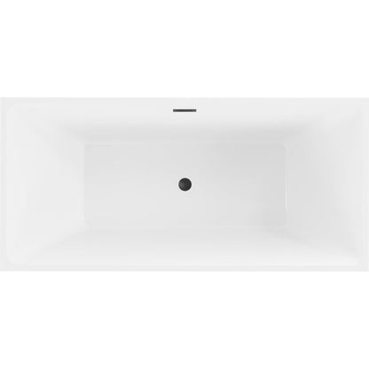 Fritstående badekar Mexen Nita 170 x 80 cm hvid/sort med sort overløb, 1 stk.