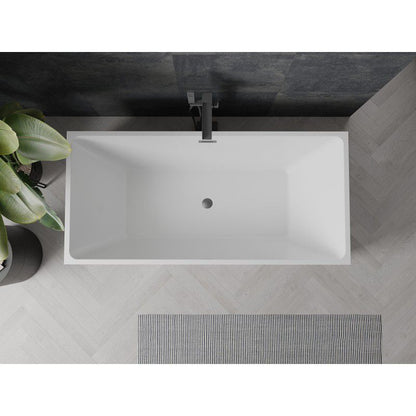 Fritstående badekar Mexen Nita 170 x 80 cm hvid/sort med overløb gun metal 1 stk.