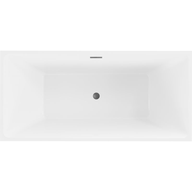 Fritstående badekar Mexen Nita 170 x 80 cm hvid/sort med overløb gun metal 1 stk.