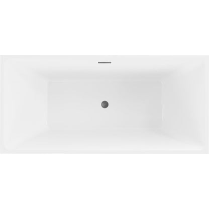 Fritstående badekar Mexen Nita 170 x 80 cm hvid/sort med overløb gun metal 1 stk.