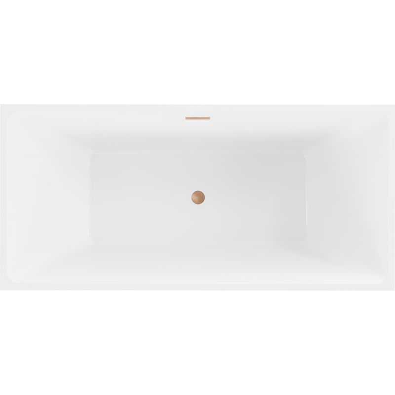 Fritstående badekar Mexen Nita 170 x 80 cm hvid/sort med overløb i børstet kobber 1 stk.