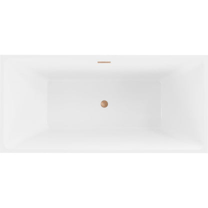 Fritstående badekar Mexen Nita 170 x 80 cm hvid/sort med overløb i børstet kobber 1 stk.