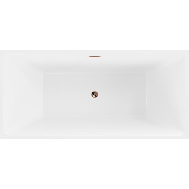 Fritstående badekar Mexen Nita 170 x 80 cm hvid/sort med overløb i rosaguld, 1 stk.