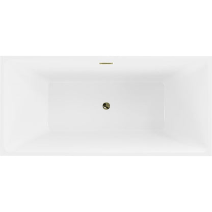 Mexen Nita fritstående badekar 170 x 80 cm hvid/sort med guldfarvet overløb, 1 stk.