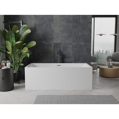 Fritstående badekar Mexen Nita 170 x 80 cm hvid med overløb i gun metal, 1 stk.
