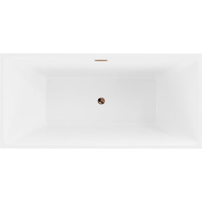 Fritstående badekar Mexen Nita 170 x 80 cm hvid med overløb i rosa guld 1 stk.