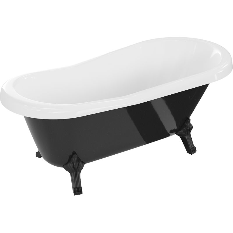 Mexen Retro fritstående badekar 150 x 73 cm hvid/sorte ben sort 1 stk.