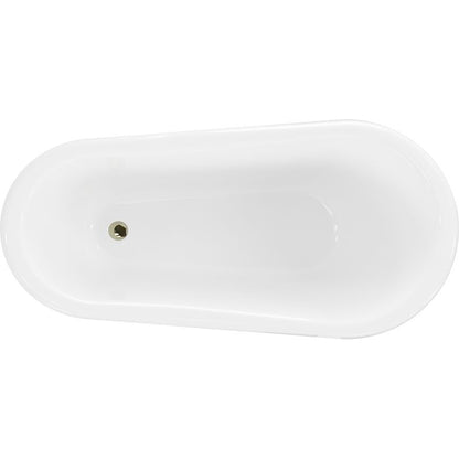 Fritstående badekar Mexen Retro 150 x 73 cm hvid/sorte ben med guldfinish 1 stk.