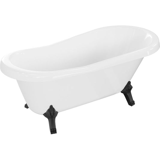 Mexen Retro fritstående badekar 150 x 73 cm hvid med sorte ben 1 stk.
