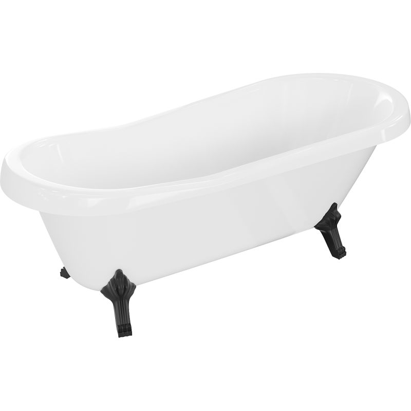 Fritstående badekar Mexen Retro 170 x 75 cm hvid med sorte ben, 1 stk.
