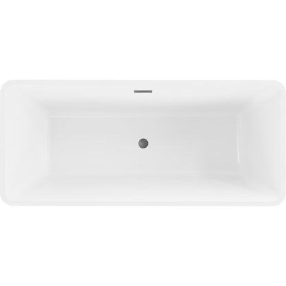 Fritstående badekar Mexen Tonia 170 x 75 cm hvid/sort med overløb gun metal 1 stk.