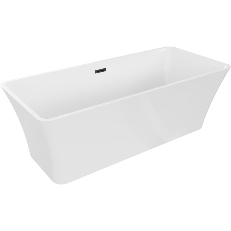 Mexen Tonia fritstående badekar 170 x 75 cm hvid med sort overløb, 1 stk.