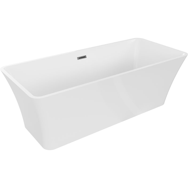 Fritstående badekar Mexen Tonia 170 x 75 cm hvid med overløb gun metal 1 stk.