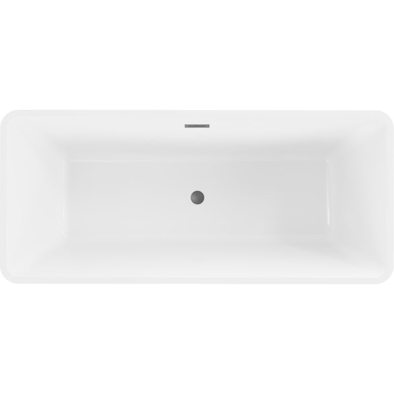 Fritstående badekar Mexen Tonia 170 x 75 cm hvid med overløb gun metal 1 stk.
