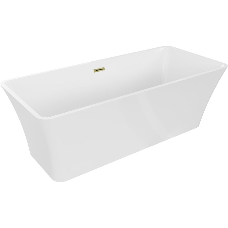 Fritstående badekar Mexen Tonia 170 x 75 cm hvid med guldoverløb, 1 stk.