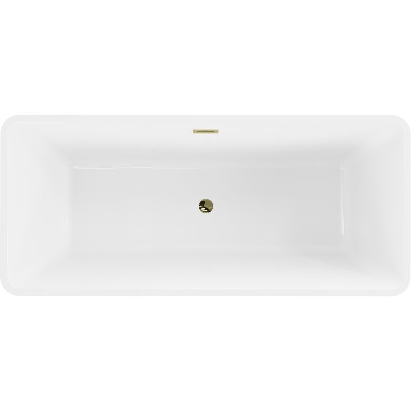 Fritstående badekar Mexen Tonia 170 x 75 cm hvid med guldoverløb, 1 stk.