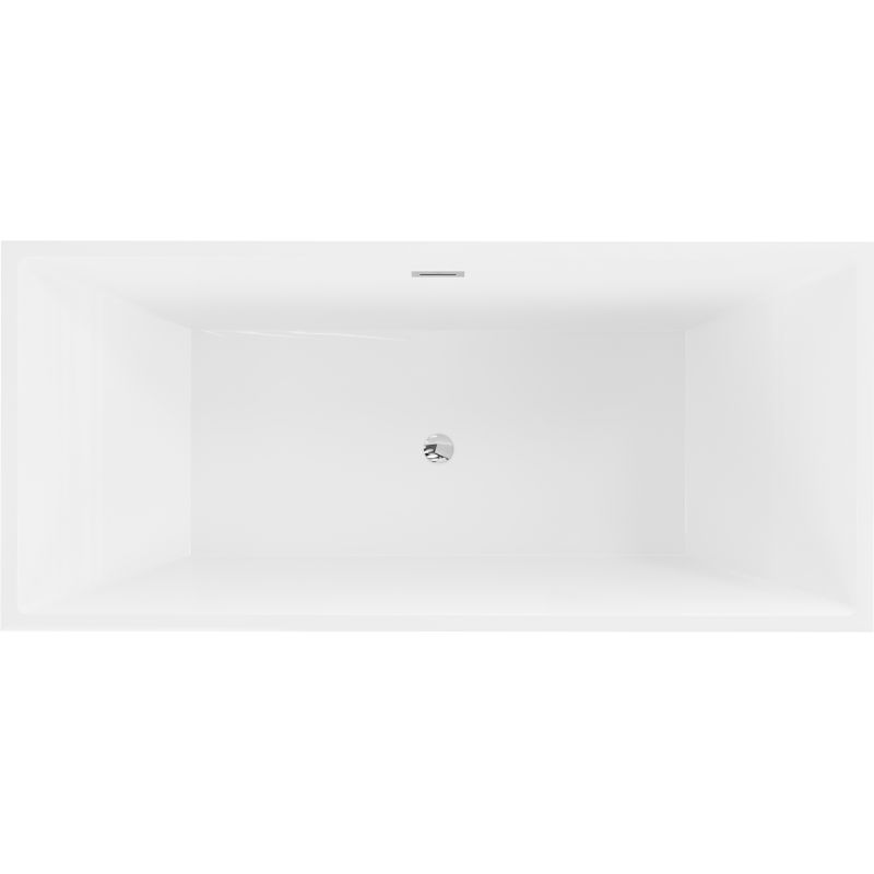 Fritstående badekar Mexen Vigo 178,5 x 80 cm hvid/sort med krom overløb, 1 stk.