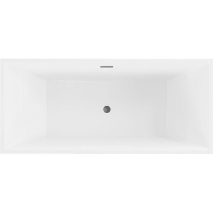 Fritstående badekar Mexen Vigo 178,5 x 80 cm hvid/sort med overløb gun gray børstet 1 stk.