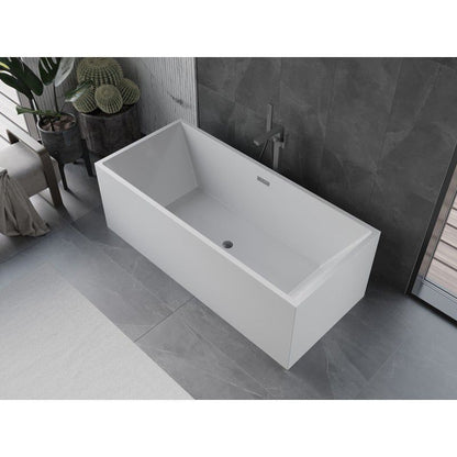Fritstående badekar Mexen Vigo 178,5 x 80 cm hvid med overløb gun metal 1 stk.
