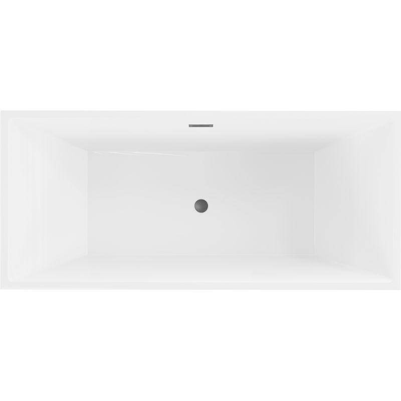 Fritstående badekar Mexen Vigo 178,5 x 80 cm hvid med overløb gun metal 1 stk.
