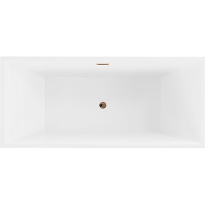 Mexen Vigo fritstående badekar 178,5 x 80 cm hvid med overløb i rosaguld, 1 stk.