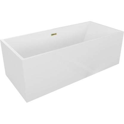 Mexen Vigo fritstående badekar 178,5 x 80 cm hvid med guldfarvet overløb, 1 stk.