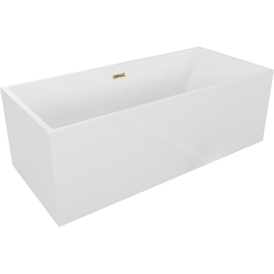 Mexen Vigo fritstående badekar 178,5 x 80 cm hvid med guldfarvet overløb, 1 stk.