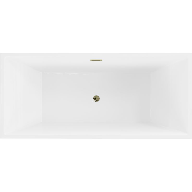 Mexen Vigo fritstående badekar 178,5 x 80 cm hvid med guldfarvet overløb, 1 stk.