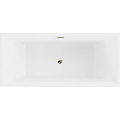 Mexen Vigo fritstående badekar 178,5 x 80 cm hvid med guldfarvet overløb, 1 stk.