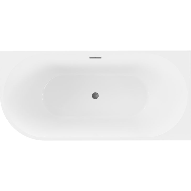 Højre hjørne fritstående badekar Mexen Mia 170 x 80 cm hvid med overløb gun gray børstet finish 1 stk.