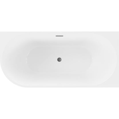 Højre hjørne fritstående badekar Mexen Mia 170 x 80 cm hvid med overløb gun gray børstet finish 1 stk.