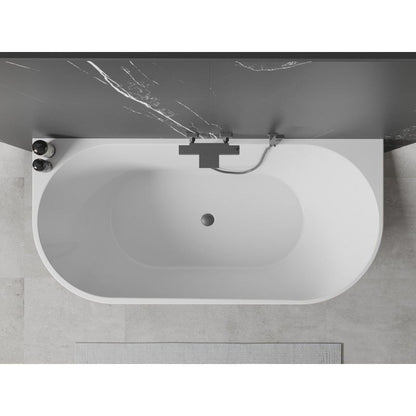 Mexen Oval fritstående vægmonteret badekar 160 x 80 cm hvid/sort med overløb gun gray børstet 1 stk.