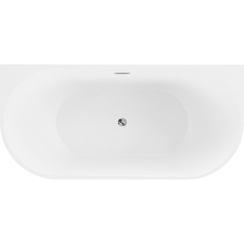 Mexen Oval fritstående vægmonteret badekar 170 x 80 cm hvid/sort med krom overløb, 1 stk.