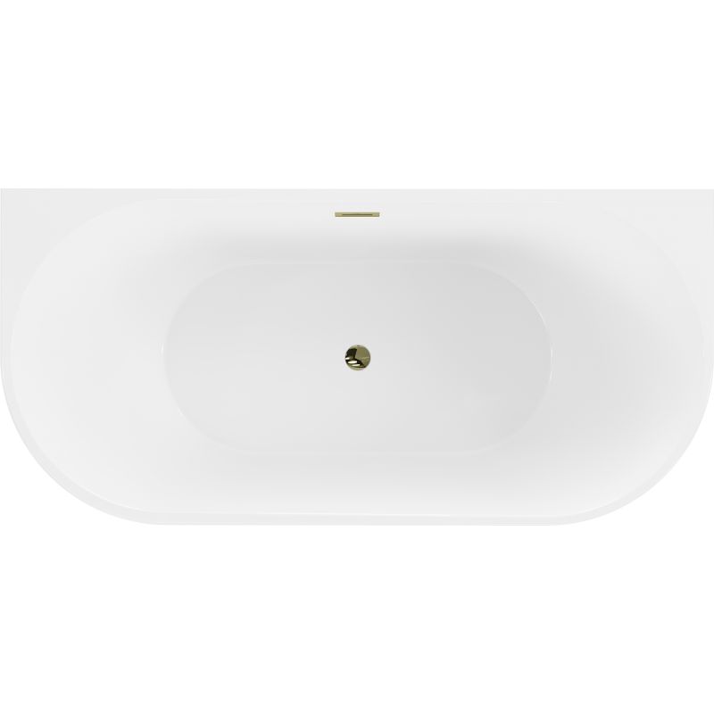 Mexen Oval fritstående vægmonteret badekar 170 x 80 cm hvid/sort med guldløb 1 stk.