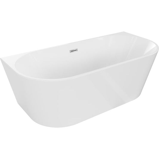 Mexen Oval fritstående vægmonteret badekar 170 x 80 cm hvid med overløb i krom, 1 stk.
