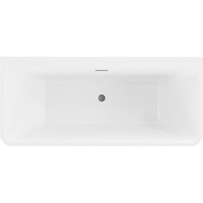 Mexen Volta fritstående vægmonteret badekar 150 x 75 cm hvid/sort med overløb gun metal 1 stk.