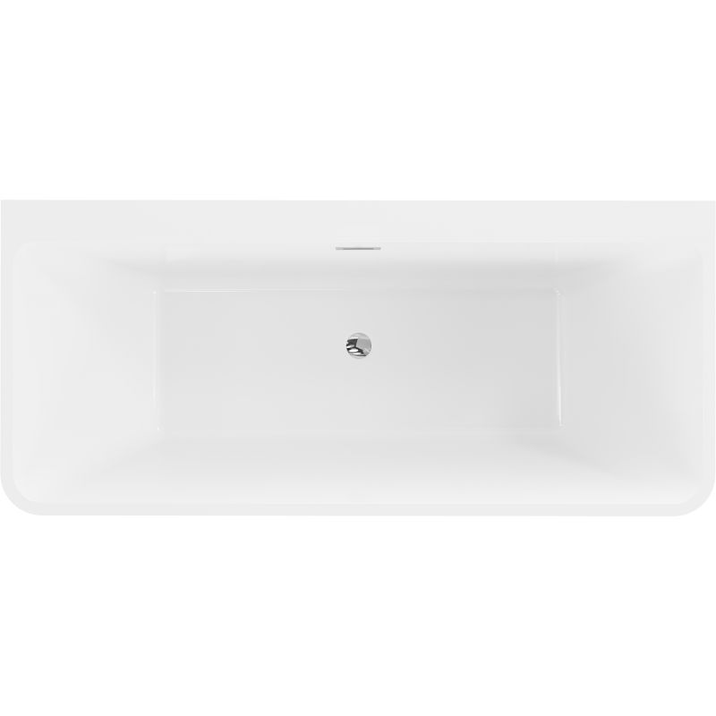 Mexen Volta fritstående vægmonteret badekar 170 x 75 cm hvid med krom overløb, 1 stk.