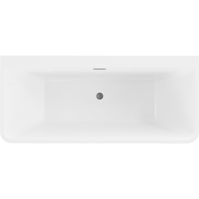 Mexen Volta fritstående vægmonteret badekar 170 x 75 cm hvid med overløb i gun metal, 1 stk.