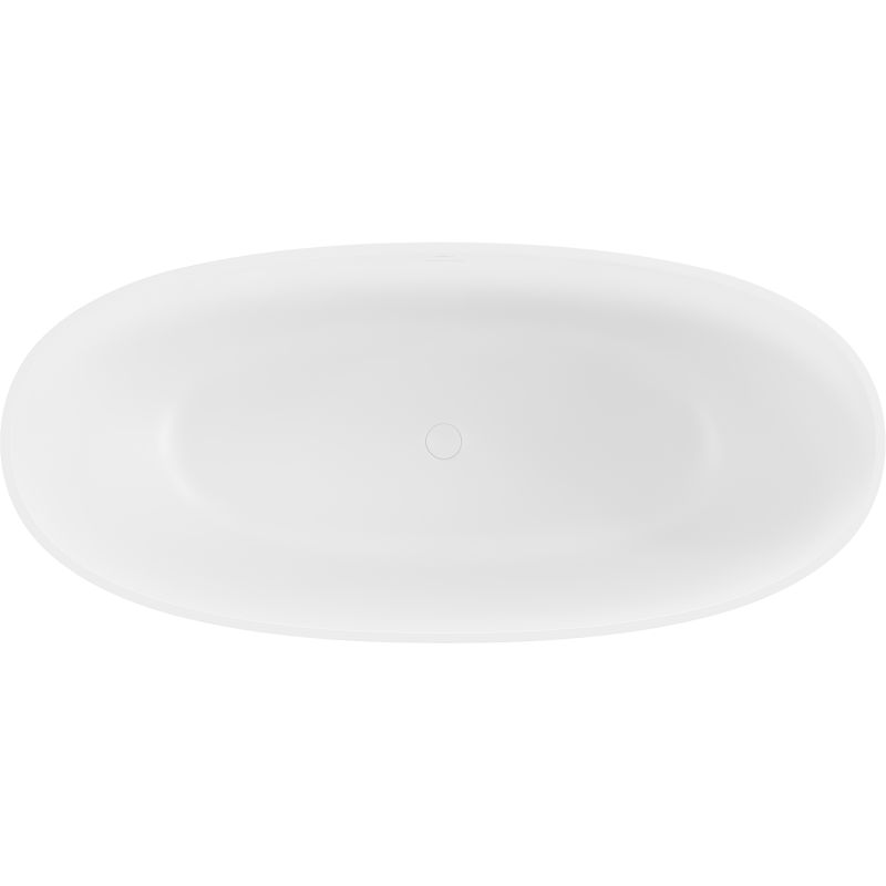 Fritstående badekar i konglomerat Mexen Bari 165 x 75 cm hvid mat 1 stk.